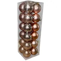 Набор игрушек на елку 19587 8 см 24 шт розовое золото