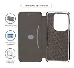 Чехол-книжка для Infinix Hot 40/40 Pro, G-Case, черный, кожаный чехол-книга из экокожи (PU) и TPU, с магнитом, с подставкой и вместительным кардхолдером, противоударный, защита всего корпуса, ArmorStandart (ARM79048) - мініатюра 3