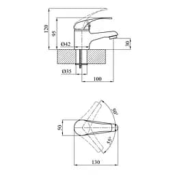 Змішувач для раковини Agua Leon-C011 (CV014929) - мініатюра 4