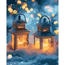 Картина за номерами Santi Ліхтарики у снігу LED підсвітка 40х50 см (955084)