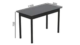 Стіл кухонний Ferrum-decor Беніта 75x120x80 Чорний ДСП Сосна Кембра 16мм (FRD-105704) - мініатюра 4