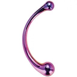 Двухсторонний фаллоимитатор Glamour Glass Curved Wand 21 см мульти