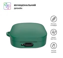 Силіконовий чохол для навушників Xiaomi Redmi Buds 6 Active, Hang Case, зелений, ультратонкий захисний кейс товщиною 2 мм, захист від подряпин, пилу та ударів, компактний, з карабіном для кріплення, ArmorStandart (ARM81093) - мініатюра 2