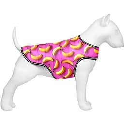 Курточка-накидка для собак Waudog Clothes, малюнок "Банани на рожевому", M, А 37 см, B 52-62 см, С 36-47 см