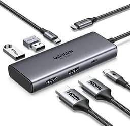 Мультипортовий адаптер док-станція Ugreen см498 Revodok 206 6-in-1 USB-C Hub (15852)