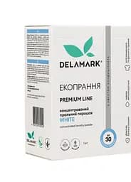 Концентрований безфосфатний пральний порошок De La Mark Premium Line White з ефектом кондиціонера 1 кг (4820152330956)