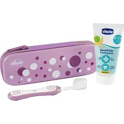 Дорожный набор Chicco: зубная щетка + зубная паста 50 мл розовый (12098.10)
