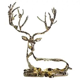 Декоративна фігурка Yiwu Lying Deer 20х8х25 см металева статуетка колекційна для дому декор напівпрозора HP-7-16