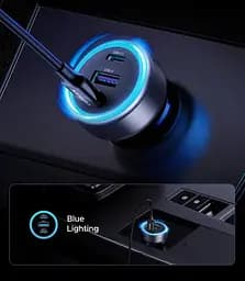 Автозарядка Ugreen 3xUSB 30W (2xUSB-C + USB-A) QC 4.0 Сіра (EC307) (45843) - мініатюра 6