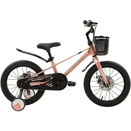 Велосипед Profi MB 1683 Peony м яке регульоване сидіння бокові колеса кошик рожевий