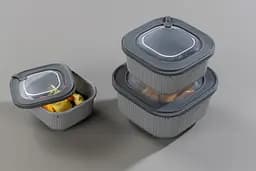 Набір контейнерів з кришками Idea Home Line Box 3 шт. 0.6/1.1/1.8 л сірий (00685 Gray) - мініатюра 3