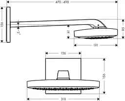 Верхній душ Hansgrohe Raindance Select E 300 3jet 26468000, Хром - мініатюра 2