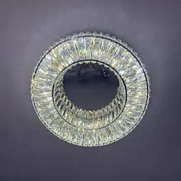 Елегантна стельова LED люстра кришталева для вітальні Linisoln 9597-600 срібляста 60 см 160W - мініатюра 3