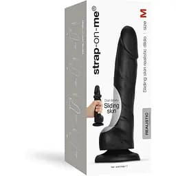 Реалістичний фалоімітатор Strap-On-Me Sliding Realistic Skin Dildo Black - M
