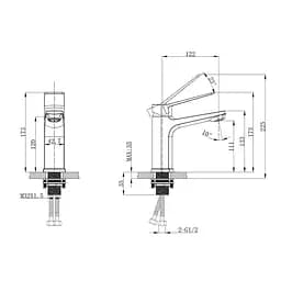 Змішувач для умивальника Mixxus Wilson 001 graphite MI7126, Графіт - мініатюра 2
