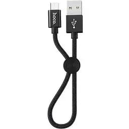 Кабель Hoco X35 cool 25 см USB to micro-USB - короткий черный