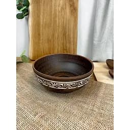 Миска керамічна (глиняна) різьблена Ангоб 1 л