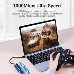 Перехідник Vention USB 3.1 Type-C Ethernet RJ45 1000Mb Gigabit чорний - мініатюра 8