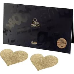 Пэстис-стикини Bijoux Indiscrets Flash Heart Gold наклеки на соски One size