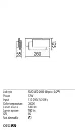 Бра Redo GAMER AP LED 12W IP20 SW 3000k (5.1.2) 01-1444 - мініатюра 3
