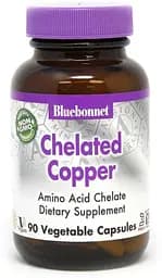 Вітаміни та мінерали Bluebonnet Albion Chelated Copper, 90 вегакапсул