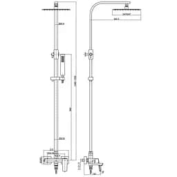 Душова система TOPAZ LEXI TL 21122-H57-BL чорна матова для ванної кімнати з поворотним виливом - мініатюра 8
