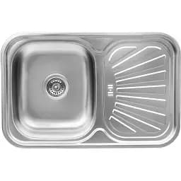 Кухонна мийка Рlatinum Декор 7549 з нержавіючої сталі 0.8 мм прямокутна 75x49 см (000005464)