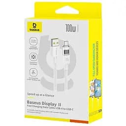 Дата кабель Baseus Display 2 USB to Type-C 100W (2m) (P10382701) Moon White - мініатюра 4
