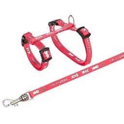 Шлея с поводком Trixie для кролика 20-33 см розовая