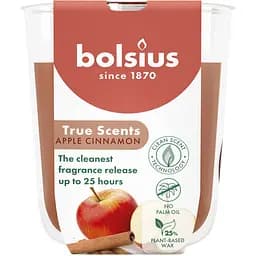 Свічка Bolsius True Scents в склі 80/73 мм Яблуко-кориця (930395)