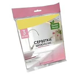 Серветки Sweet Home целюлозні жовті 3 шт.