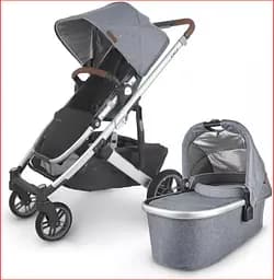 Універсальна коляска 2 в 1 UPPAbaby CRUZ 2, GREGORY (блакитний меланж/срібляста рама/руда шкіра) - мініатюра 2