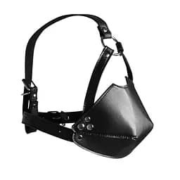Маска-кляп Head Harness with Mouth Cover and Solid Ball Gag - Black Ouch! 36-OU895BLK 100291