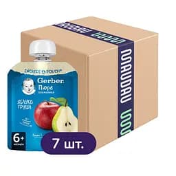 Пюре Gerber Pouch Яблуко і груша 630 г (7 шт. х 90 г)