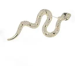 Брошь Змея женская брошь-булавка желтый метал