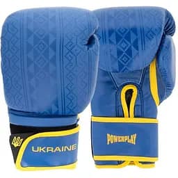 Рукавиці боксерські PowerPlay PP 3021 Ukraine Blue/Yellow - 12 унцій