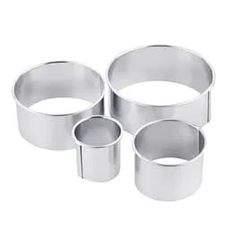 Форми круглі для оформлення страв салатів, гарнірів, десертів (4 штуки в комплекті) Ø 10.5/9/6.5/4.5 см, Master Class Металлик 81682