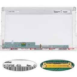 Матриця 17.3 N173FGE-E23 1600х900, 30pineDP, LED, NORMAL, глянцева, роз'єм ліворуч знизу для ноутбука