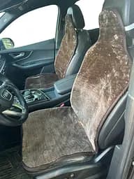 Накидка на сидіння в автомобіль з вовни 1 шт. коричнева - мініатюра 3