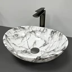 Умивальник VBI Parma statuario gray veins накладний VBI-011010, Мармур - мініатюра 2