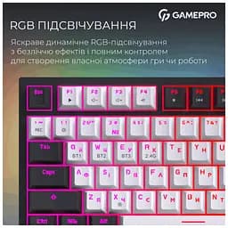 Клавіатура GamePro Asgard Valhalla Pro MK160B-D-Pro Rainy Switch Wireless/Bluetooth/USB UA Black (MK160B-D-Pro) - мініатюра 10