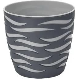 Горщик для квітів Form-Plastic Sahara Duo-14 1.65 л антрацитово-сірий (4400-014+040W)
