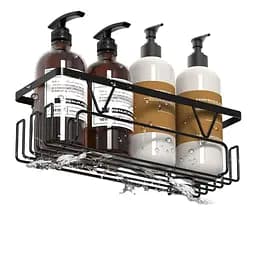 Полиці для ванної Kegii з нержавіючої сталі без свердління чорний 4 шт.