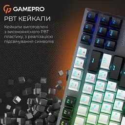 Клавіатура бездротова GamePro Genesis Joker Pro 87% Wireless/Bluetooth/USB Gray (MK124G Pro) - мініатюра 7