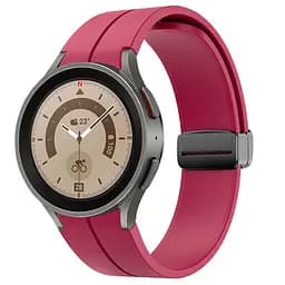 Ремінець для Samsung Galaxy Watch 6 40mm 6 44mm - темно-червоний ширина кріплення 20мм силікон Watchbands Cls-black (W33-9W432432) - мініатюра 2