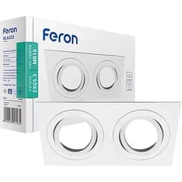 Светильник точечный Feron DL6222 MR16 двойной белый квадрат G5.3 (1805)