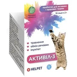Добавка кормовая для кошек Ветсинтез Активил-3 №10 Пробиотик для здоровых и активных 30 г