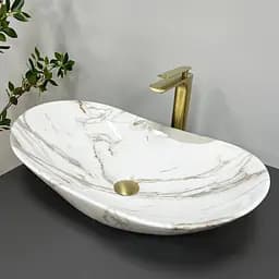 Умивальник VBI Turin lava matt накладний VBI-011506, Мармур