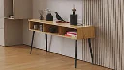 Тумба під телевізор Кентуккі Ferrum-decor 45x139x38 Чорний метал ДСП Дуб Артізан 16 мм (FRD-106734) - мініатюра 3