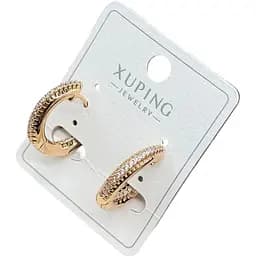 Сережки напівкільця Xuping з кристалами гіпоалергенне медичне золото